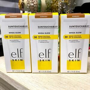New 3 ELF SUNTOUCHABLE! Whoa Glow SPF 30 Sun Protection + Makeup Primer Sunburst